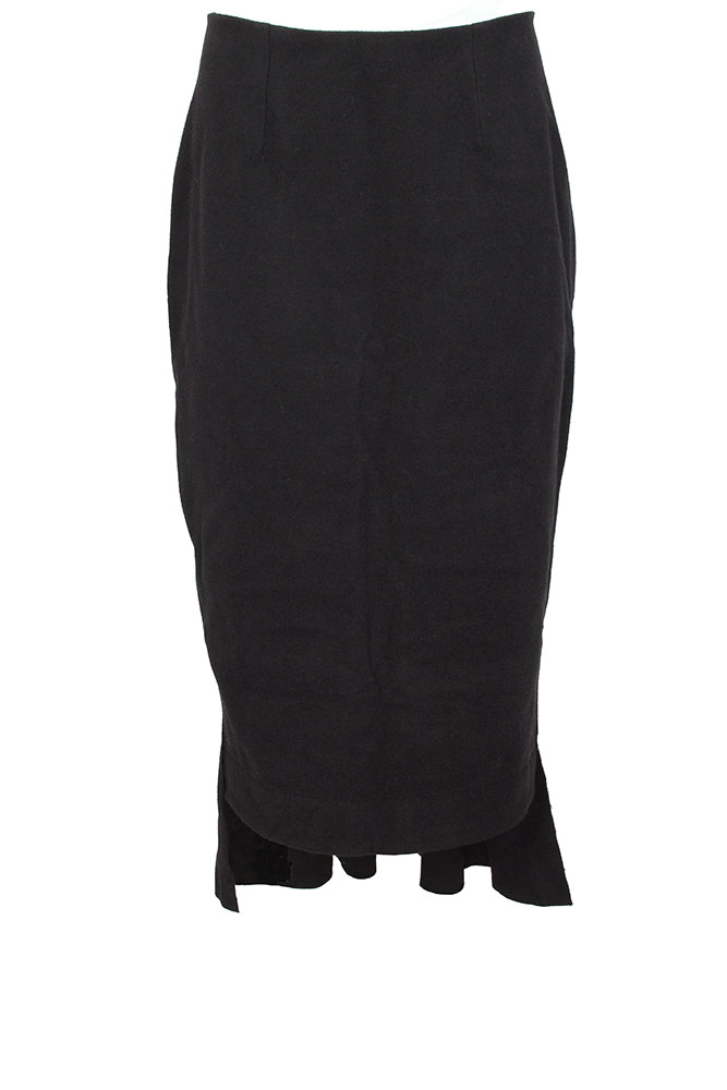 Black wool zip skirt outlet